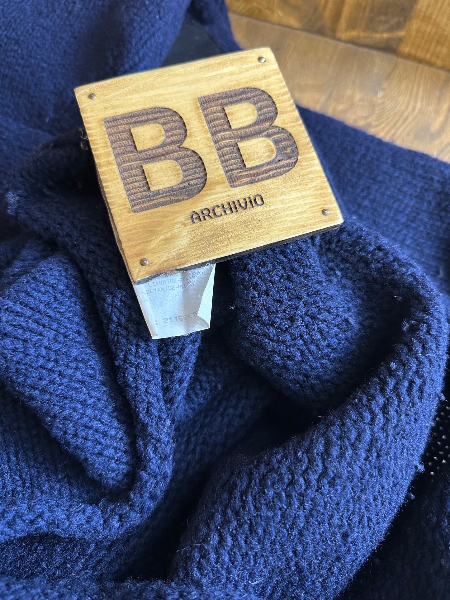 AW94 WOOL JUMPER WITH ELBOW PADS in Dark Blue