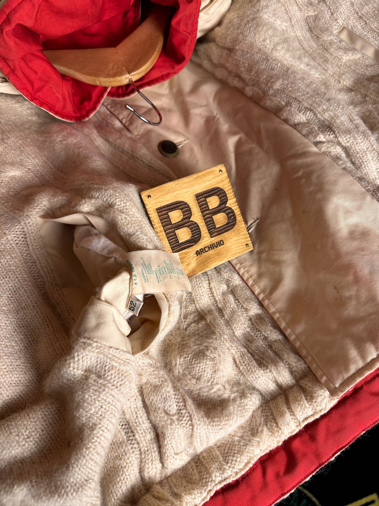 AW84/85 REVERSIBLE DOUBLE BREAST JACKET in Coral Red & Oyster White