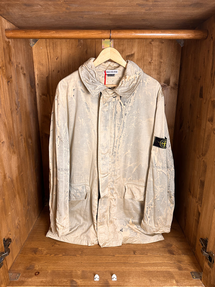 AW97 RASO GOMMATO “CORROSION PATTERN” TRENCH in Light Ivory