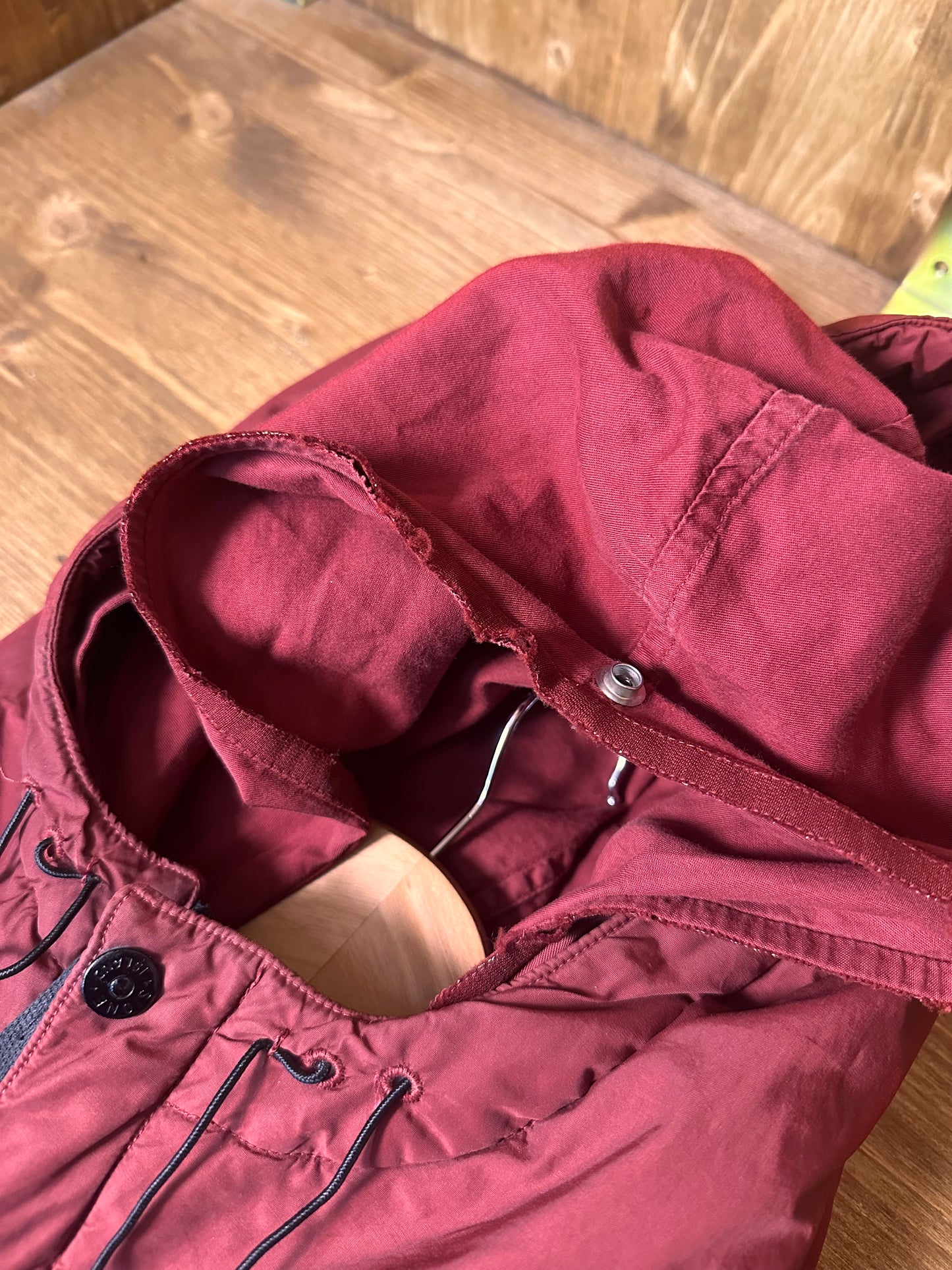 AW03 RED NYLON JACKET with quilted inner