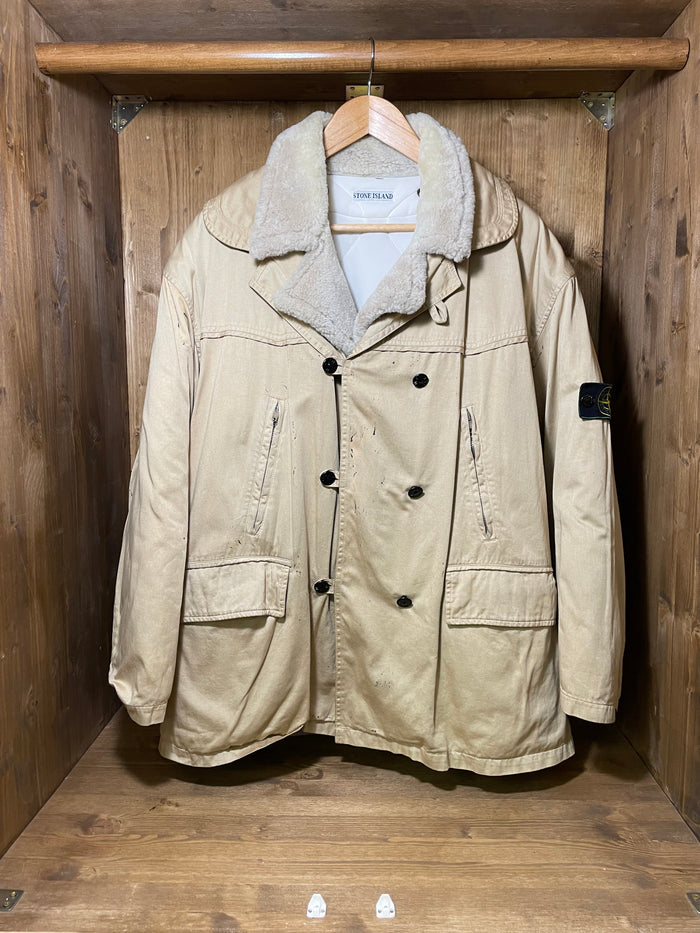 Raso Gommato bomber aviator sheepskin jacket with quilted inner