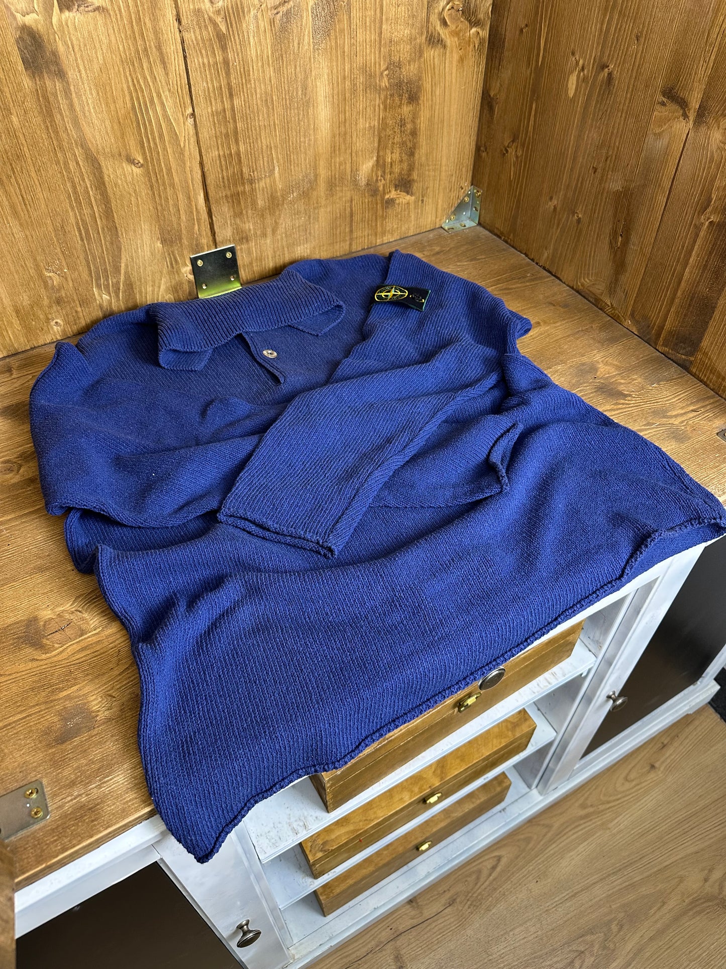 SS95 SILK+COTTON+FLAX POLO in Blue Lapis