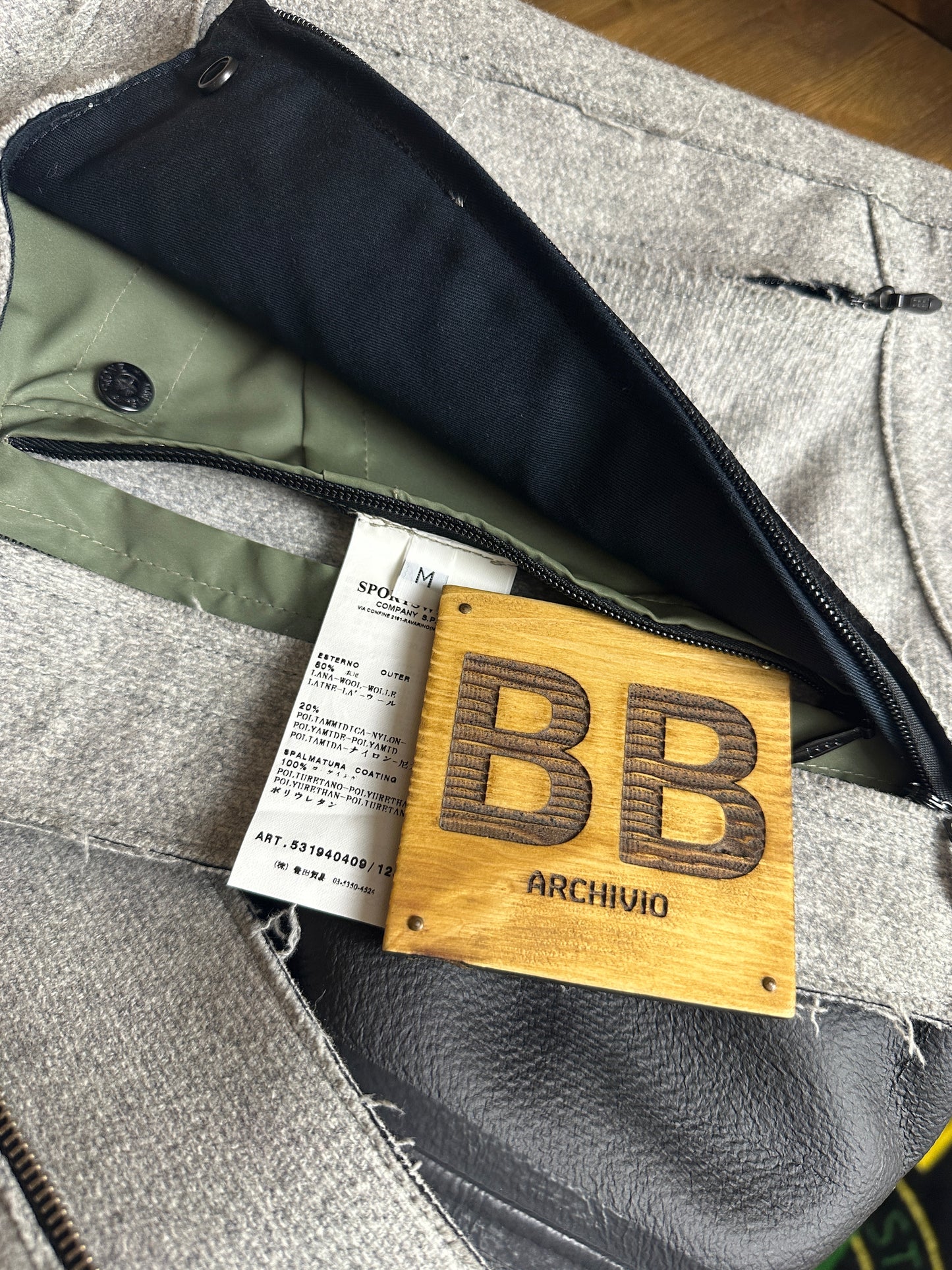 AW10 SHADOW PROJECT FELT LEATHER RAW CUTS JACKET in Agate Grey