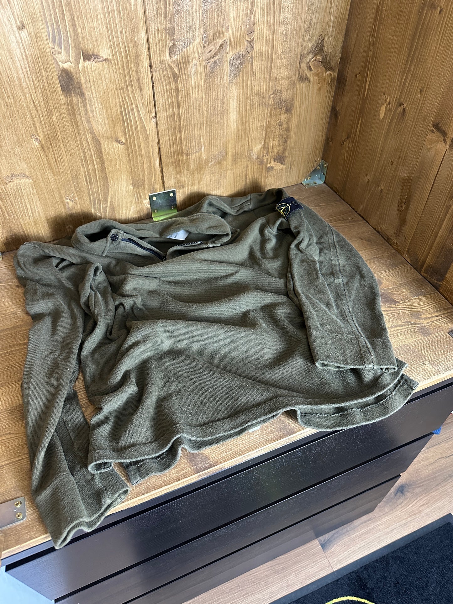 AW05 1/4 ZIP COTTON JUMPER POLO in Signal Brown