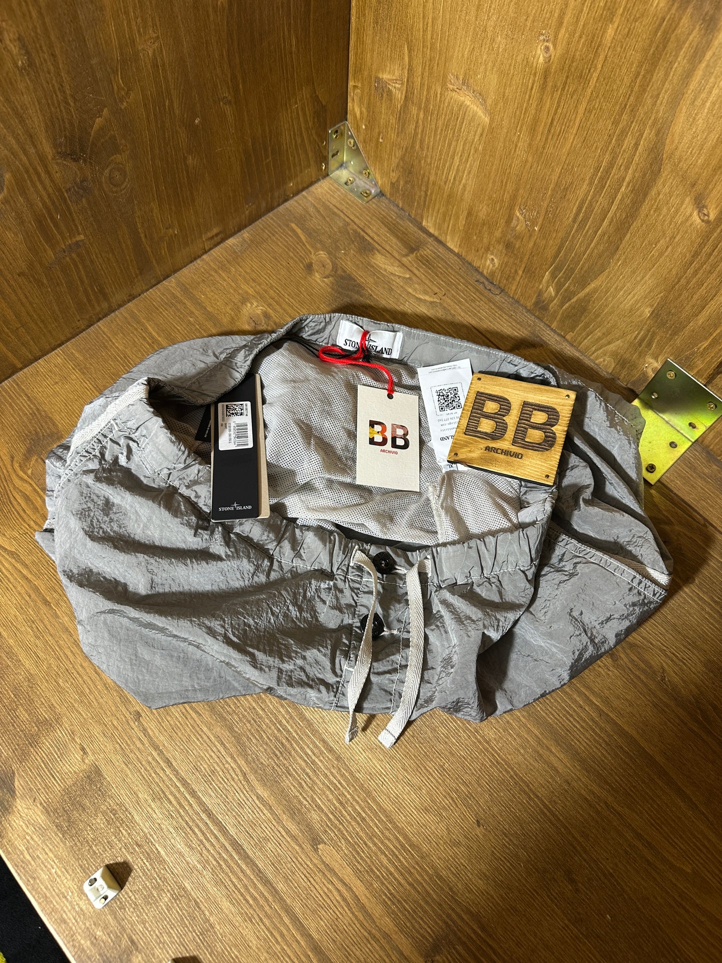 SS25 NYLON METAL SWIMSHORT In Grey