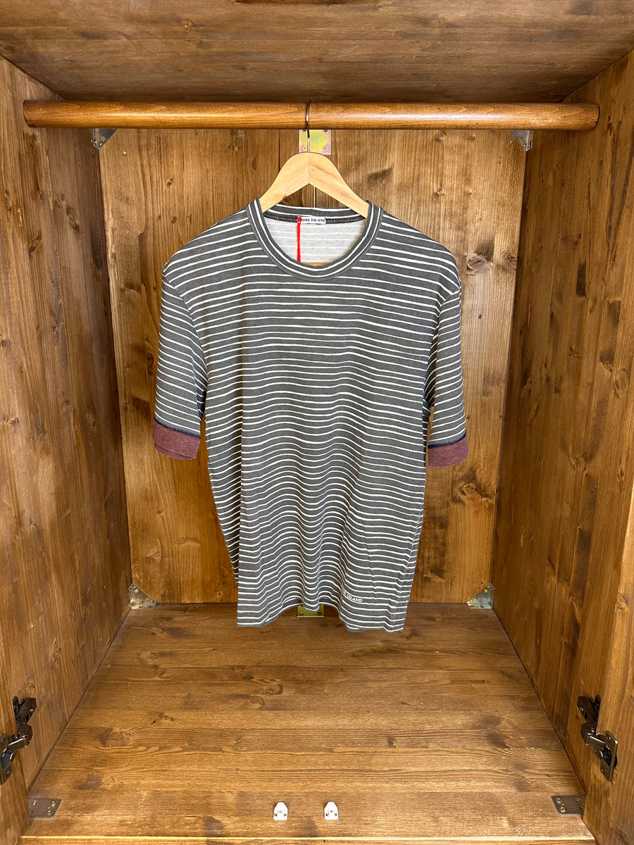SS03 STRIPED TEE in Dark Grey