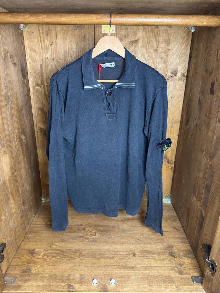 SS08 LONGSLEEVE POLO in faded Blue Navy