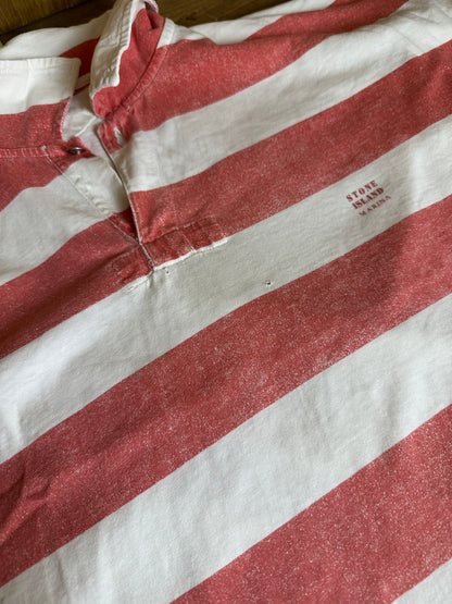 SS92 MARINA STRIPED POLO in Red&White