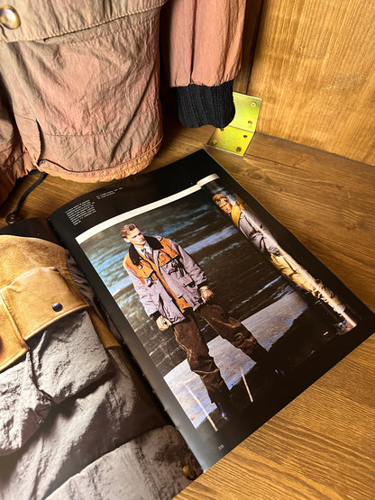 AW83/84 JAPANESE WRINKLED NYLON GRADIENT WITH LEATHER INSERTS in Mixed Shades of Brown