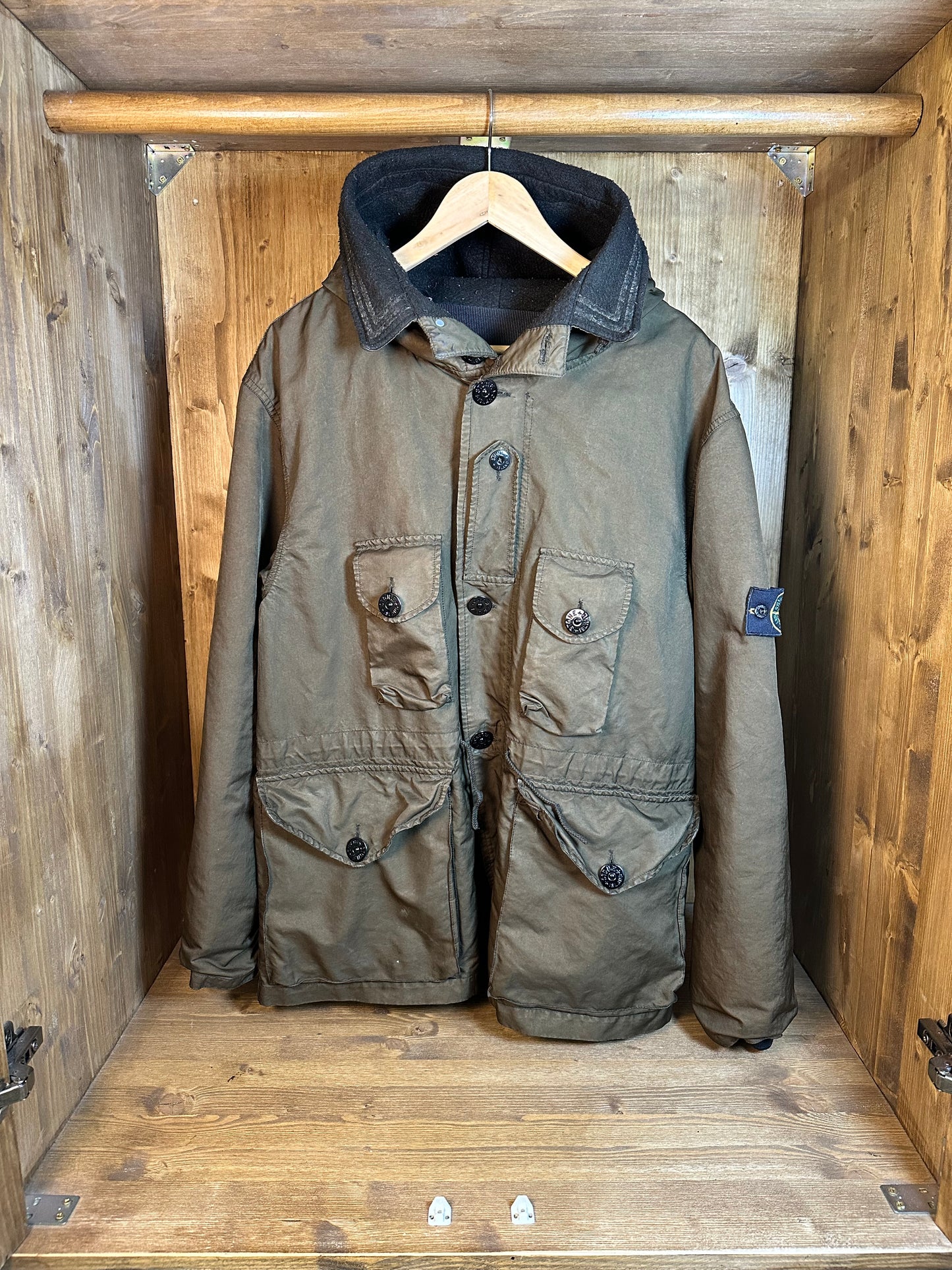 AW07 BROWN DAVID-TC UTILITY PARKA with detachable boiled wool liner