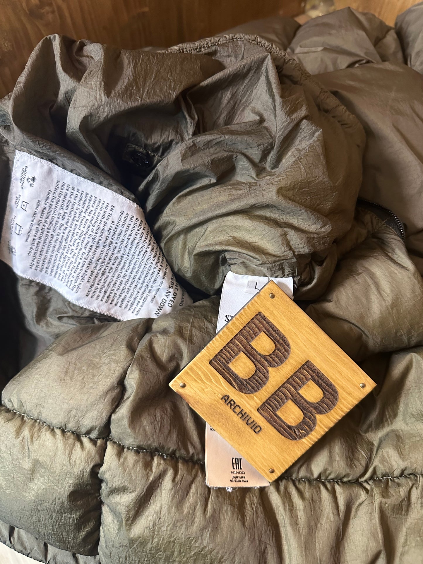 GARMENT DYED DOWN_26 GR X SQM_N  SACK JACKET in forest green