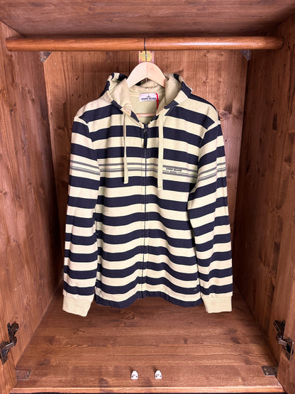 SS17 MARINA ZIPPED HOODIE in Cream and Blue