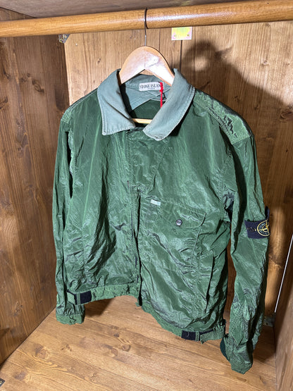 SS06 NYLON METAL JACKET in Moss Green