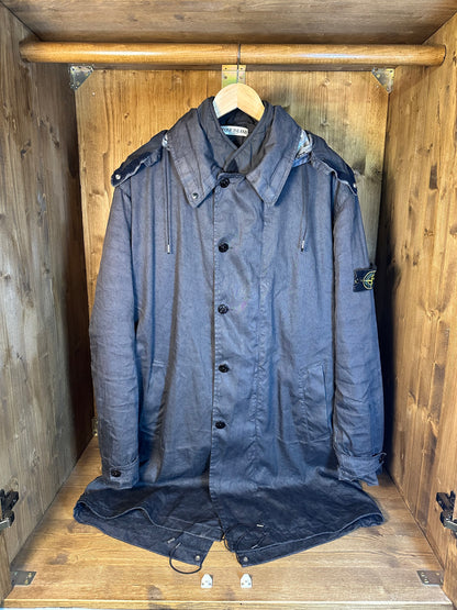 AW04 LINO RESINATO FISHTAIL GREY PARKA