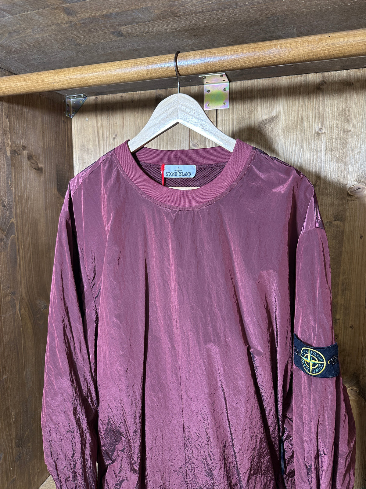 AW17 NYLON METAL CREWNECK in Flame Red