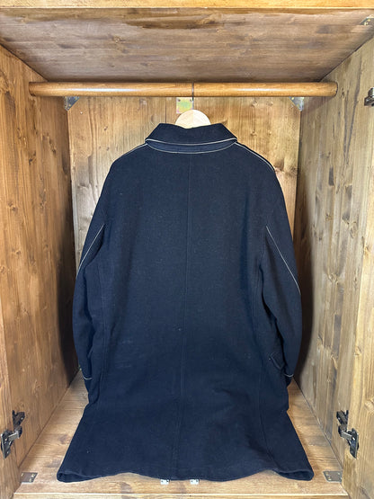 AW02 BLACK WOOL TRENCH COAT