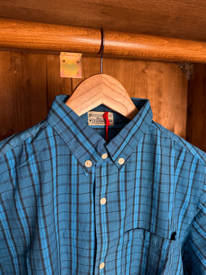 SS80 TARTAN MOTIF COTTON SHIRT in Brillant Blue