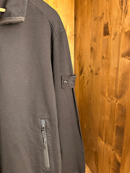 SS21 COTTON 2/4 ZIP CREWNECK GHOST PIECE in Black