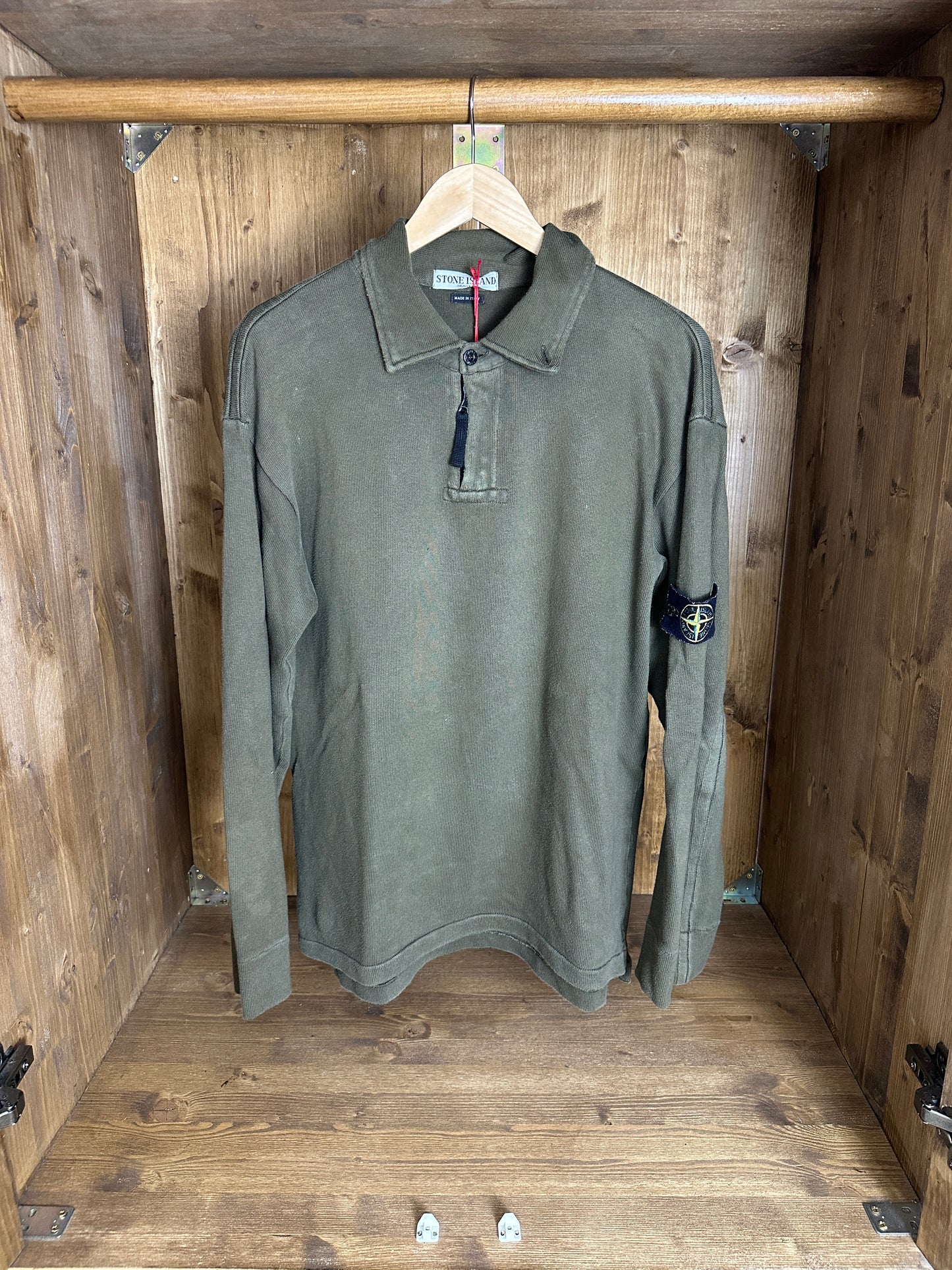 AW05 1/4 ZIP COTTON JUMPER POLO in Signal Brown