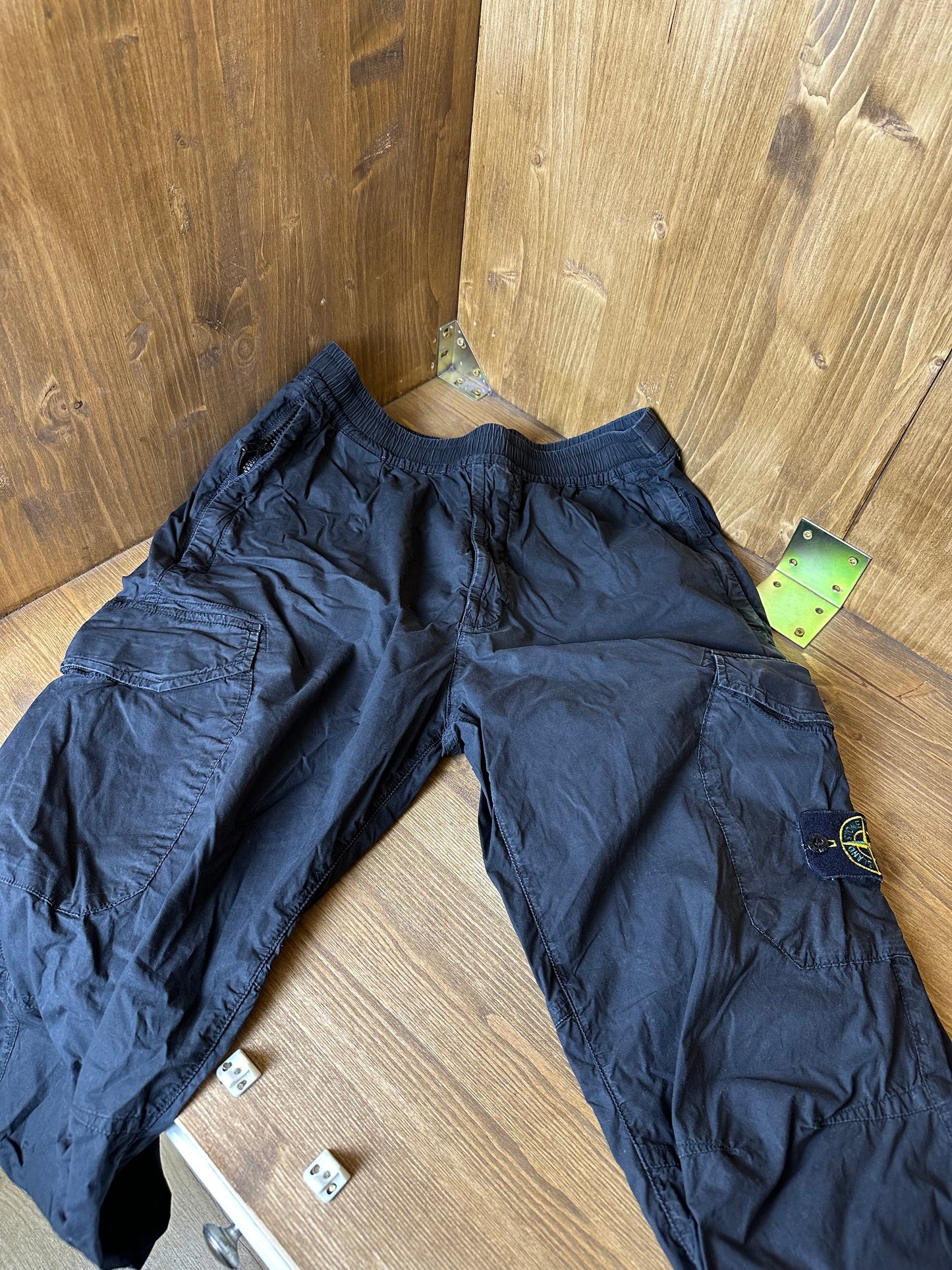 SS18 STRETCH NYLON CARGO in Faded Black