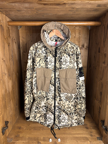 SS18 ALLIGATOR CAMO LIGHT COTTON/NYLON REP PARKA in Mixed Shades of Brown