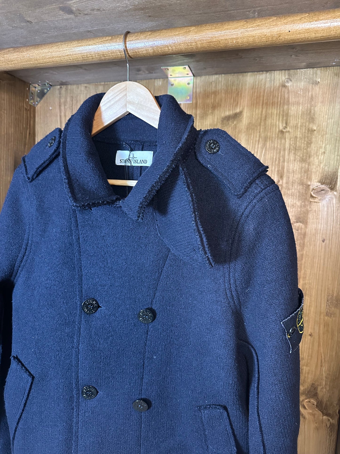 AW15 WOOL PEACOAT IN NAVY BLUE