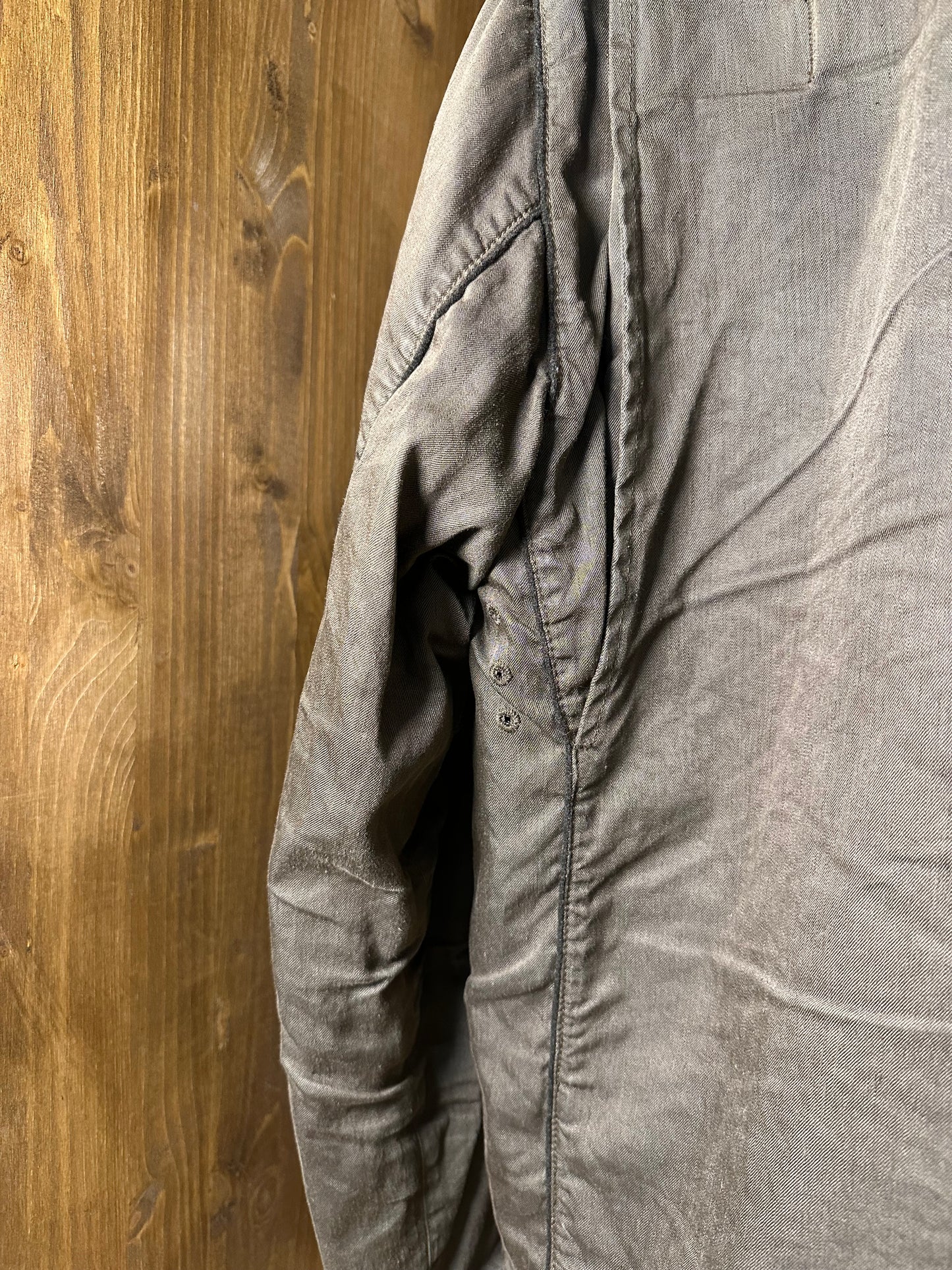 AW06 LINO RESINATO DARK GREEN FIELD JACKET with detachable boiled wool inner