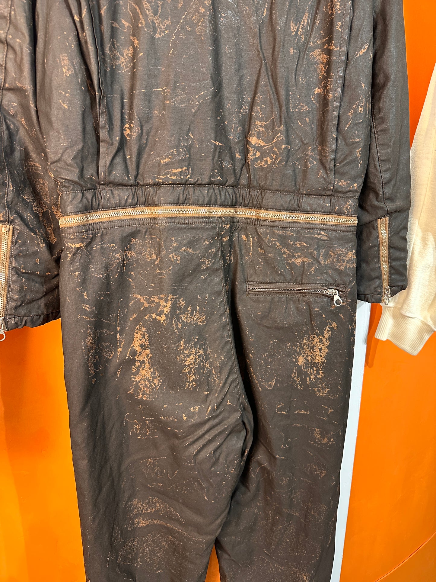 AW89/90 RASO GOMMATO COLOURED COVER BOILER SUITS in Dark Brown