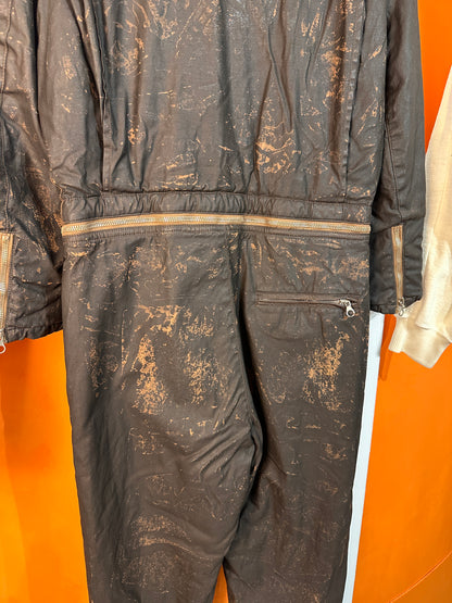 AW89/90 RASO GOMMATO COLOURED COVER BOILER SUITS in Dark Brown
