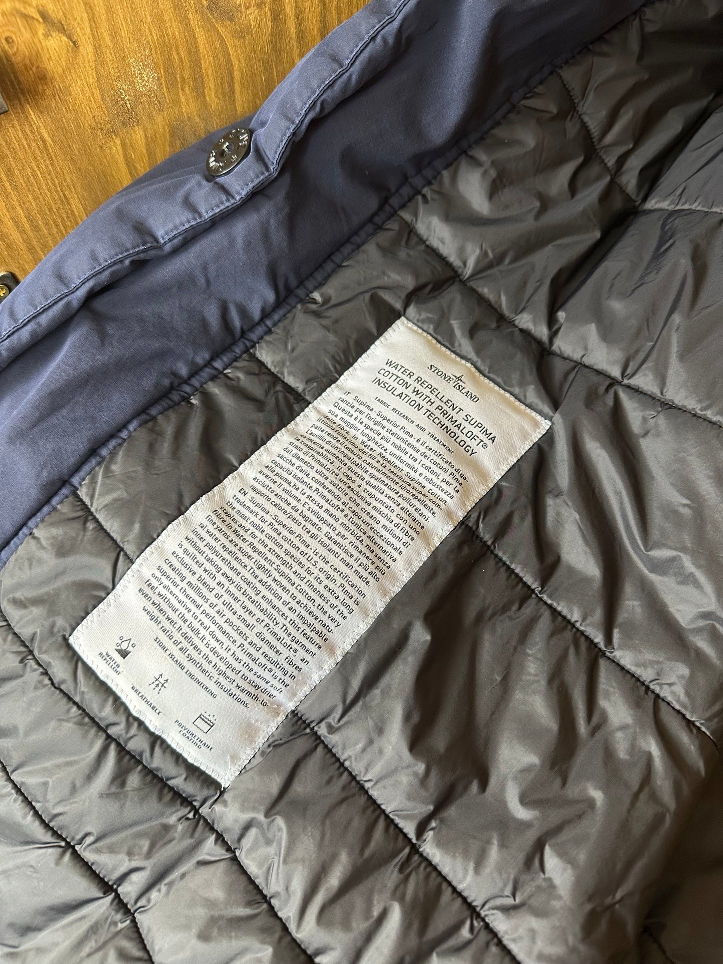 AW17 WATER REPELLENT COTTON SUPIMA WITH PRIMALOFT in Navy Blue