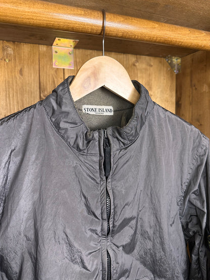 AW08 NYLON METAL QUILTED BOMBER in Dark Grey