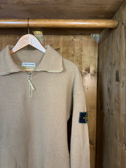 AW94 1/4 ZIP BROWN SWEATER