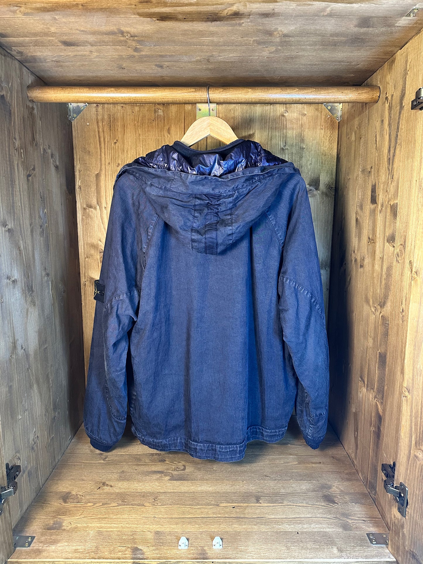 AW04 LINO RESINATO BLU with detachable fleece inner