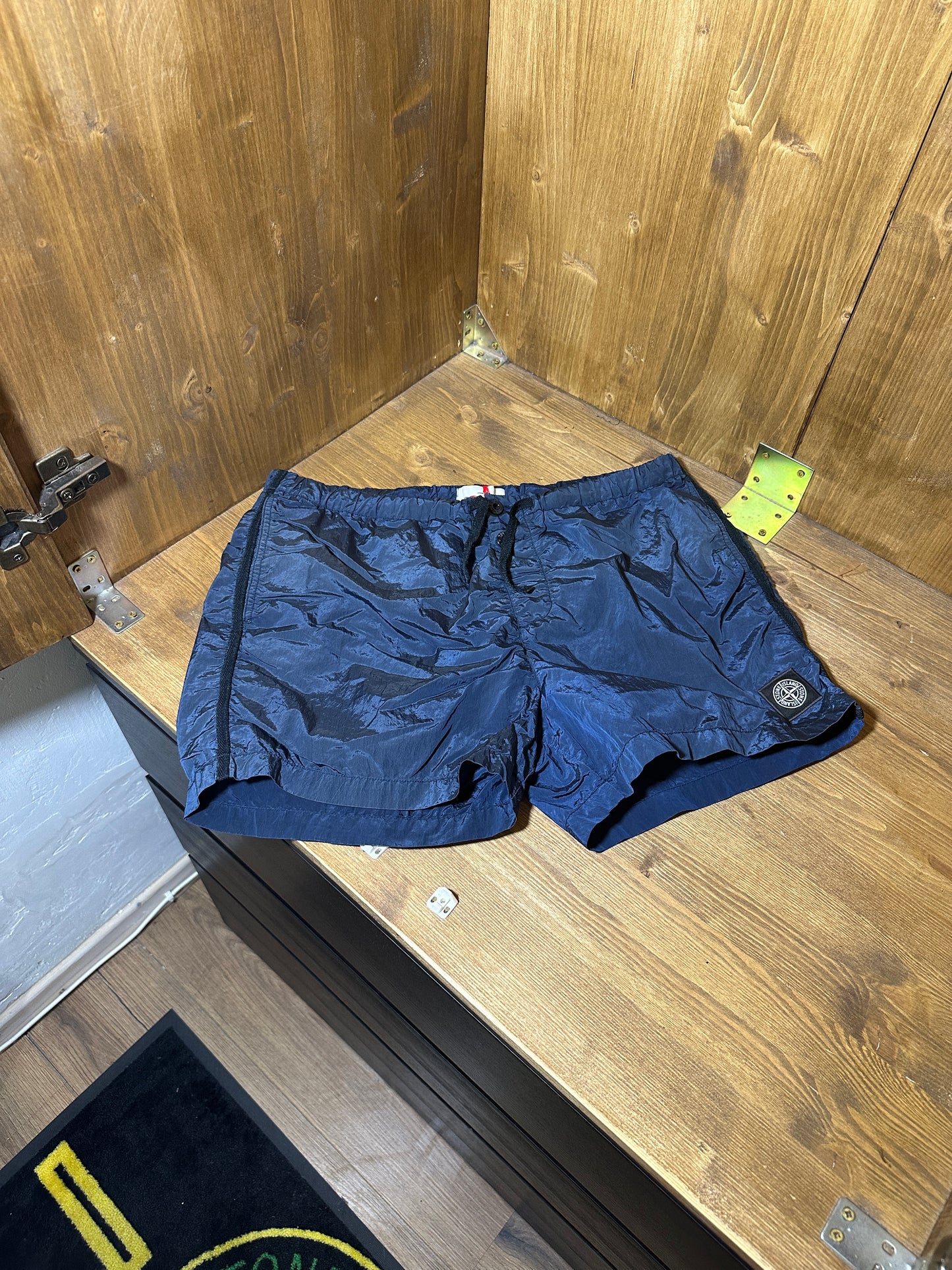 SS20 NYLON METAL SWIMSHORT In Blue