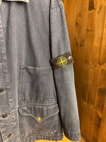SS88 DENIM CARPENTER WITH BLACK SPELLOUT in Denim Blue