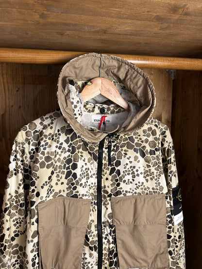SS18 ALLIGATOR CAMO LIGHT COTTON/NYLON REP PARKA in Mixed Shades of Brown