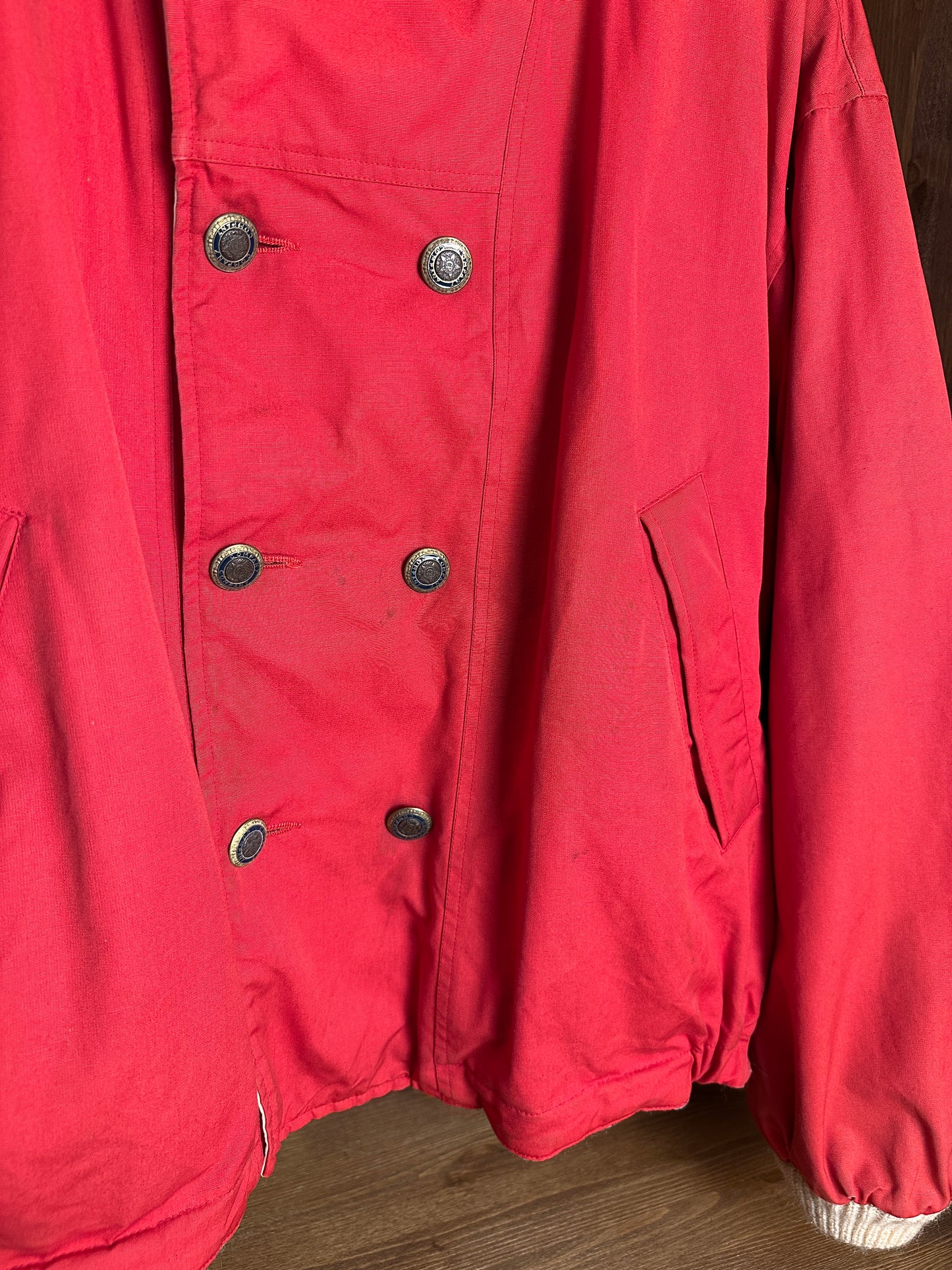 AW84/85 REVERSIBLE DOUBLE BREAST JACKET in Coral Red & Oyster White