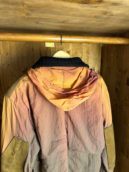 AW83/84 JAPANESE WRINKLED NYLON GRADIENT WITH LEATHER INSERTS in Mixed Shades of Brown