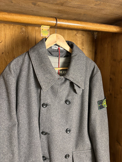 AW98 DOPPELREIHENDER WOLLMANTEL in Basaltgrau