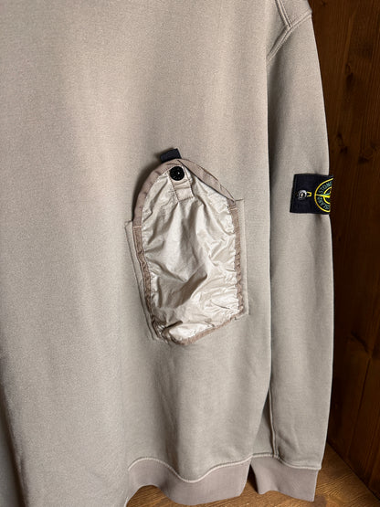 AW19 FRENCH TERRY COTTON CREWNECK in Pearl beige