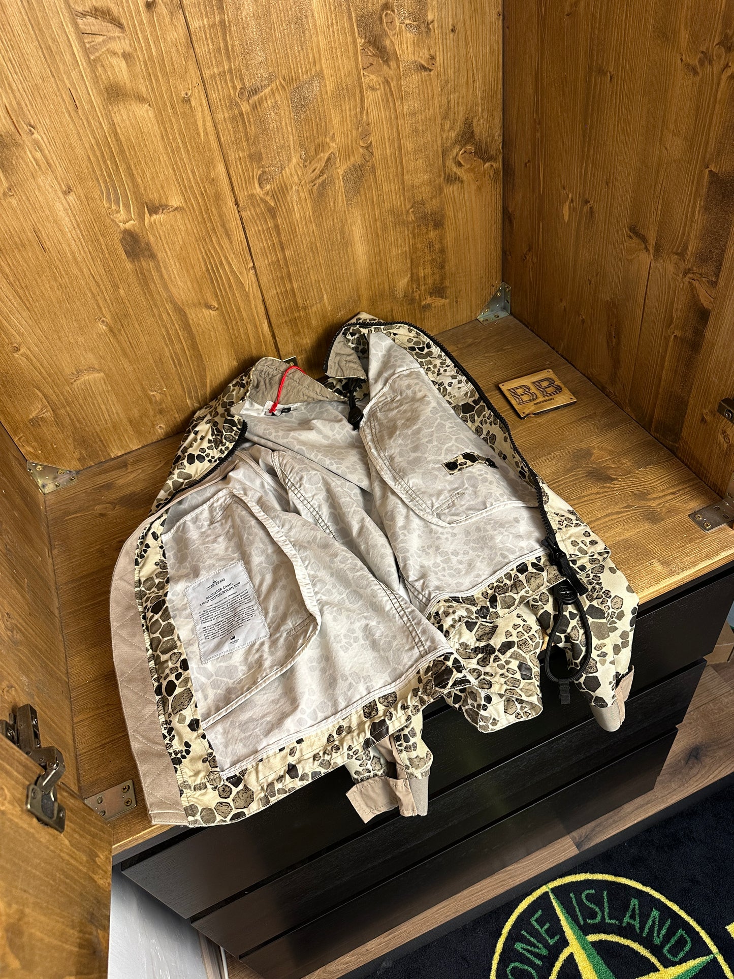 SS18 ALLIGATOR CAMO LIGHT COTTON/NYLON REP in Mixed Shades of Brown