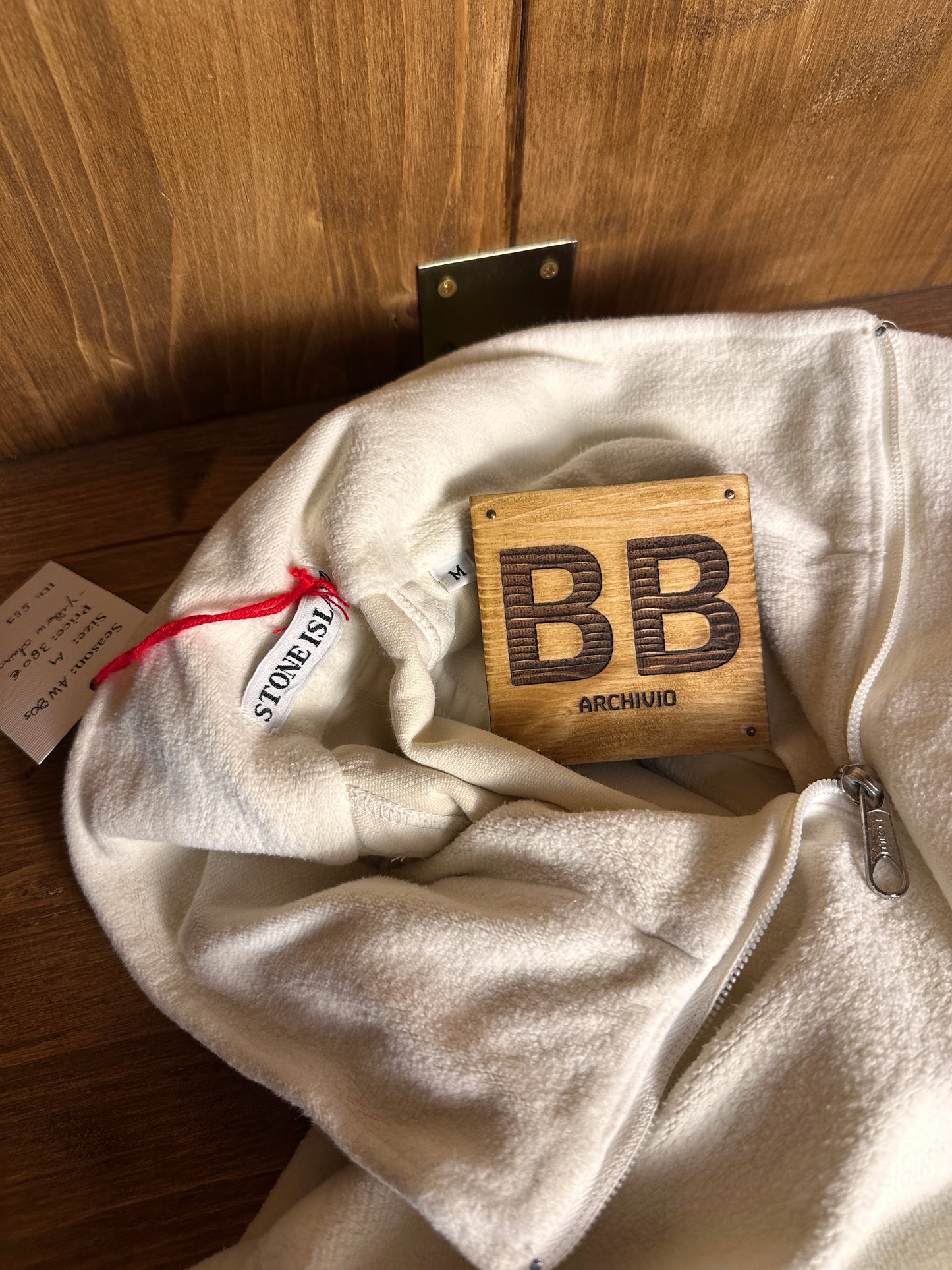 AW90/91 COTTON FLEECE RIPSTOP SMOCK in Pure White