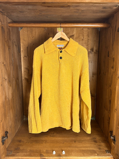 AW98 CHENILLE COTTON JUMPER in Saffron Yellow
