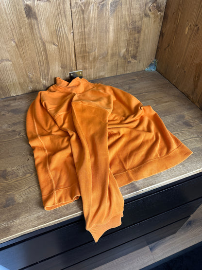 SS04 1/4 ZIP COTTON JUMPER in Deep Orange