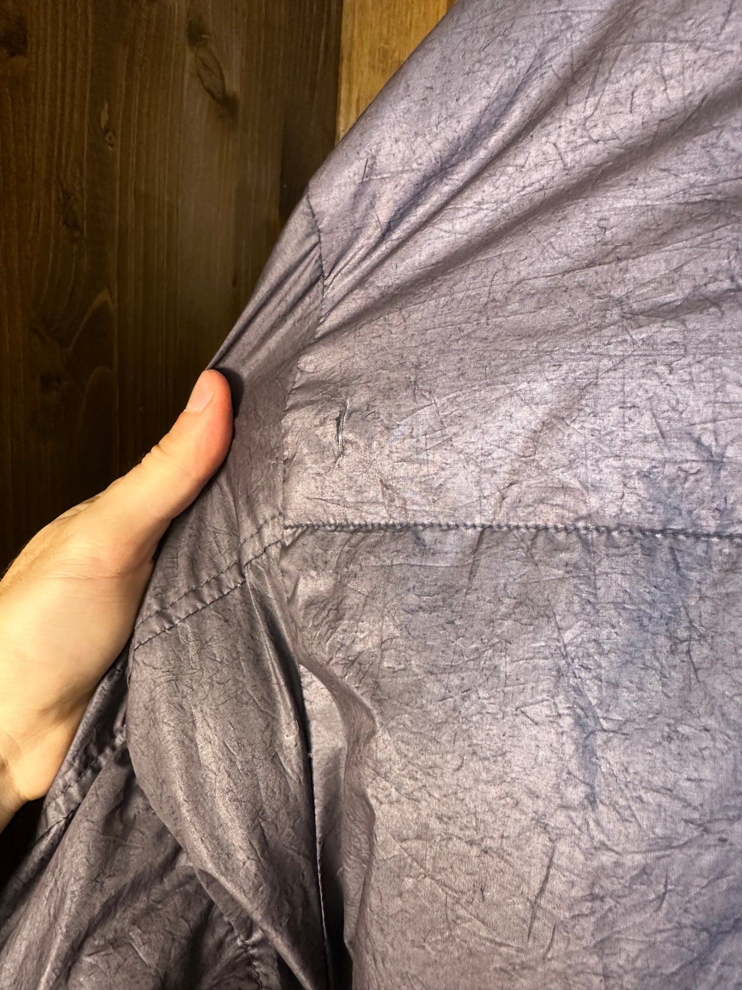 AW04 GREY METALLIC TEXTURE DOWN JACKET