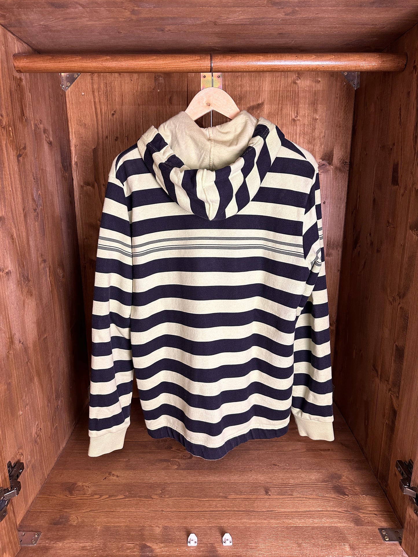 SS17 MARINA ZIPPED HOODIE in Cream and Blue