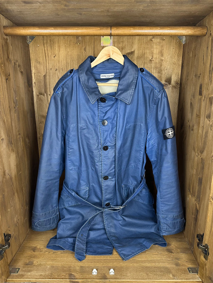 AW09 WAXED ICE TRENCH in Blu to Black