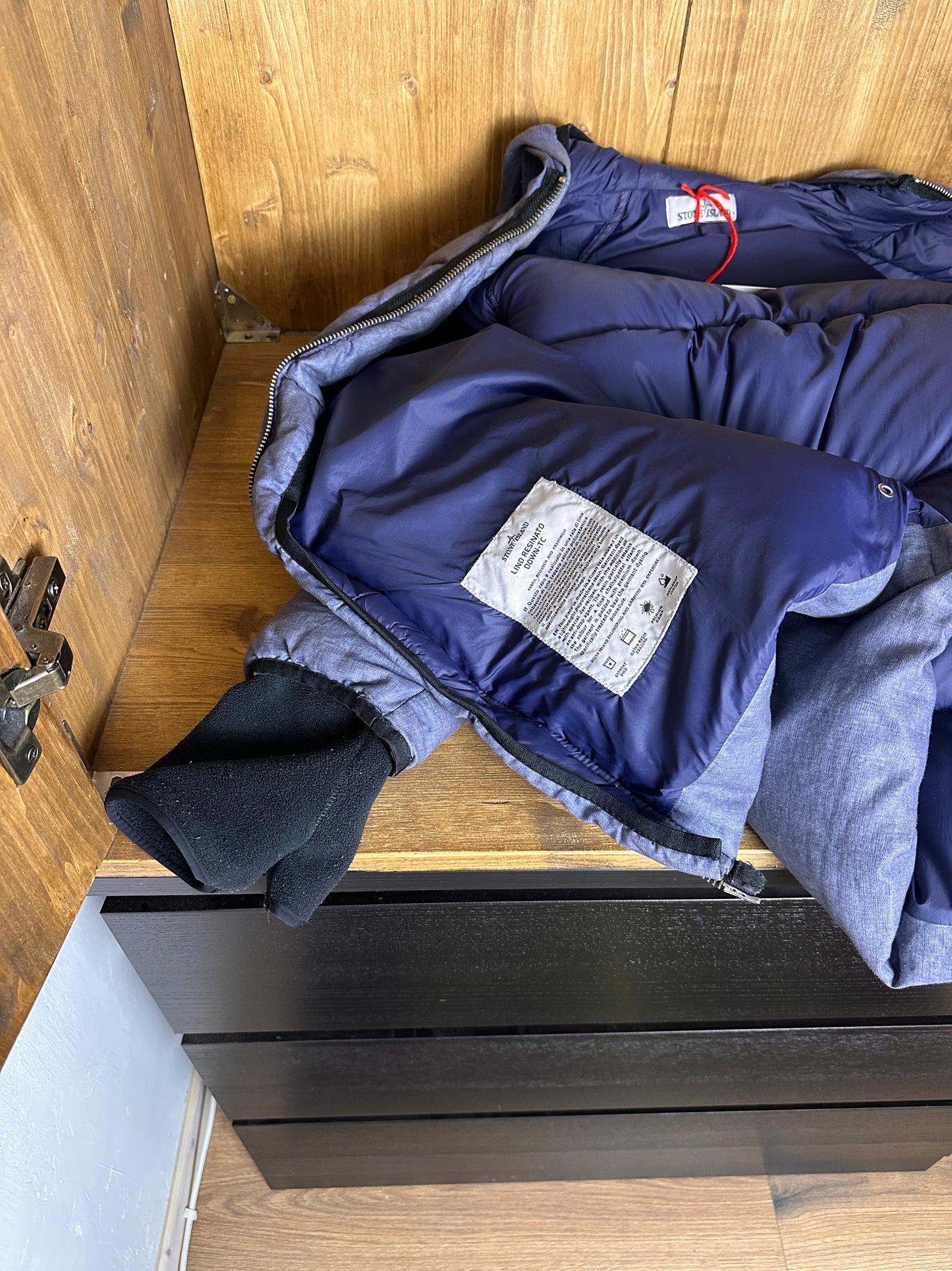 AW18 LINO RESINATO DOWN-TC in Mixed Blue