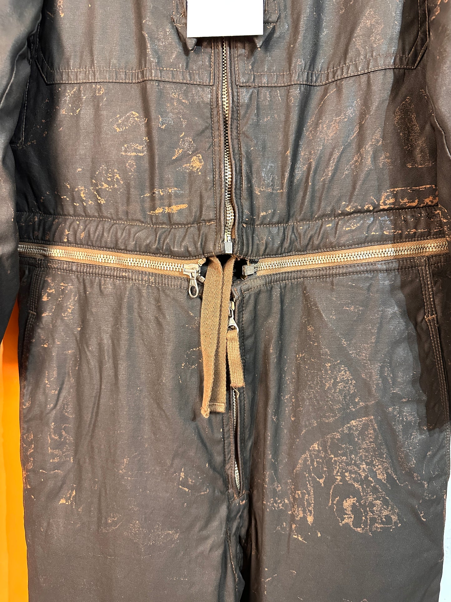 AW89/90 RASO GOMMATO COLOURED COVER BOILER SUITS in Dark Brown