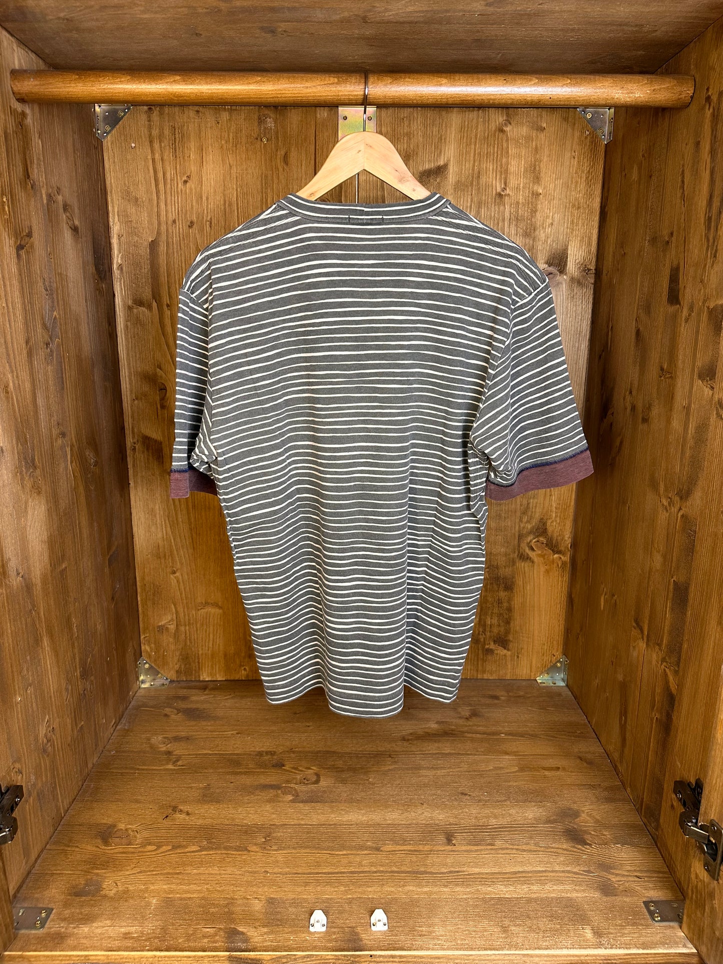 SS03 STRIPED TEE in Dark Grey